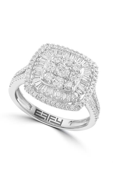 Cushion Halo Diamond Ring in White Gold