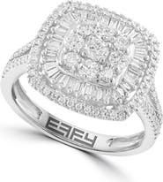 EFFY 14K White Gold Diamond Cluster Halo Ring