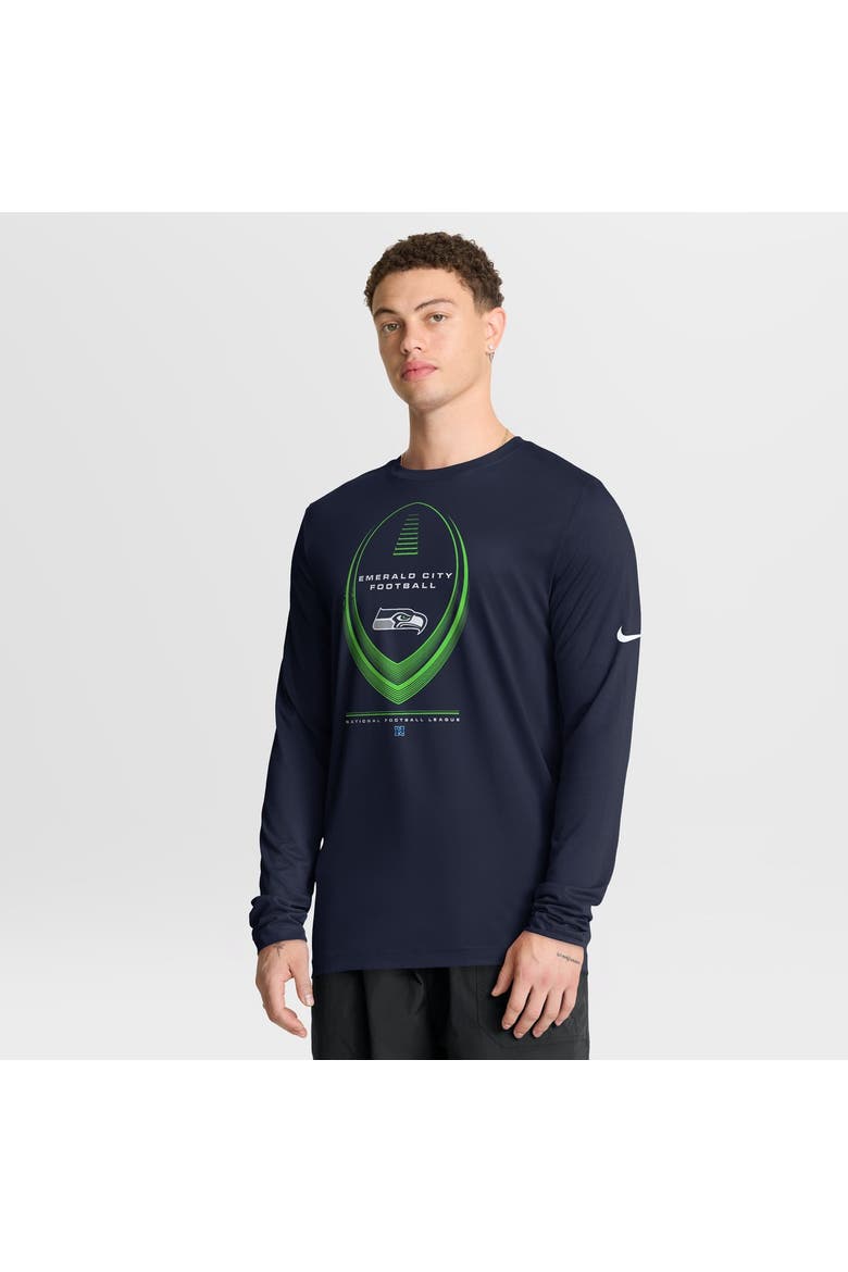 Men's Nike College Navy Seattle Seahawks Legend Icon Dri-FIT Long Sleeve T-Shirt, Main, color, College Navy