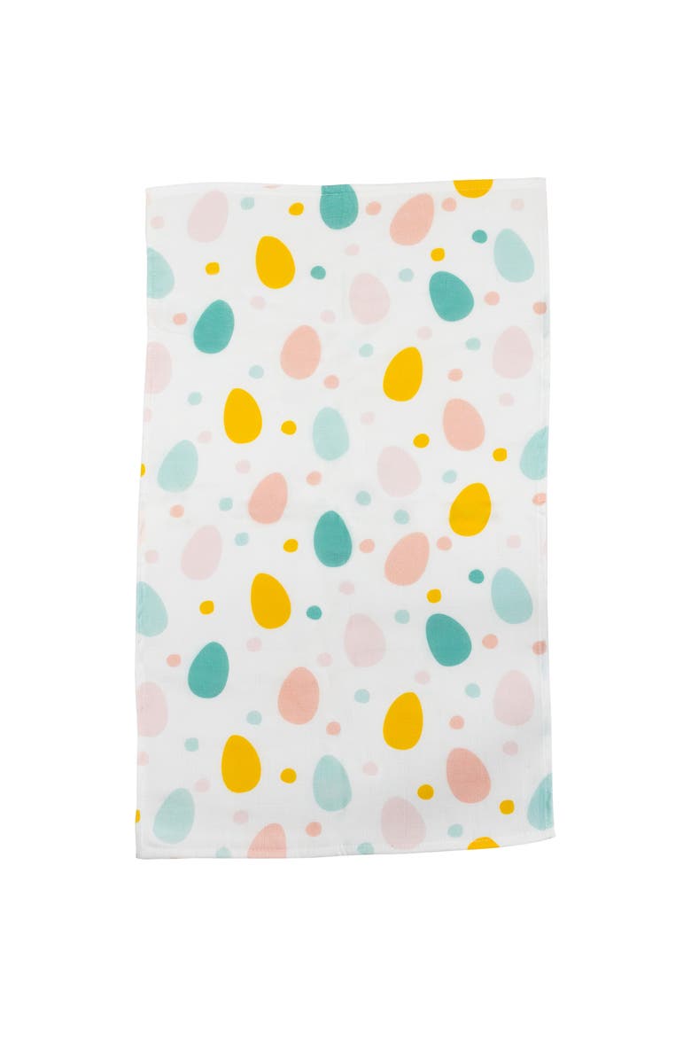 Stripes and Easter Eggs Kitchen Tea Towels - 26" - Set of 2, Alternate, color, White