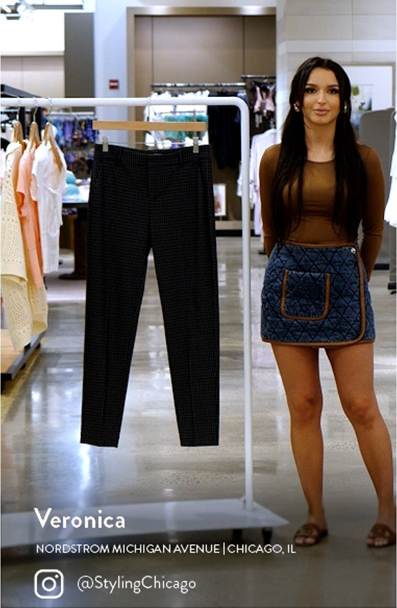 Liverpool Kelsey Check Knit Skinny Pants, sales video thumbnail