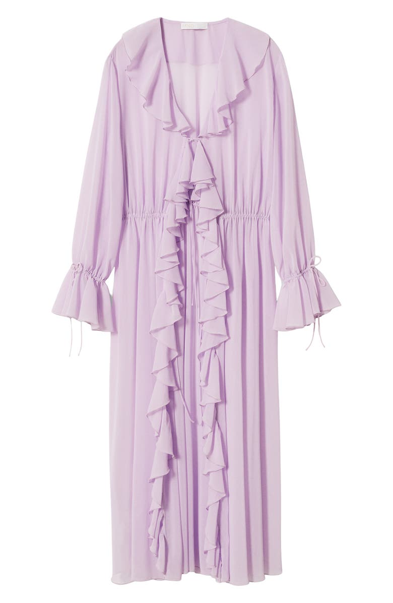 MANGO Ruffle Chiffon Dress, Alternate, color,