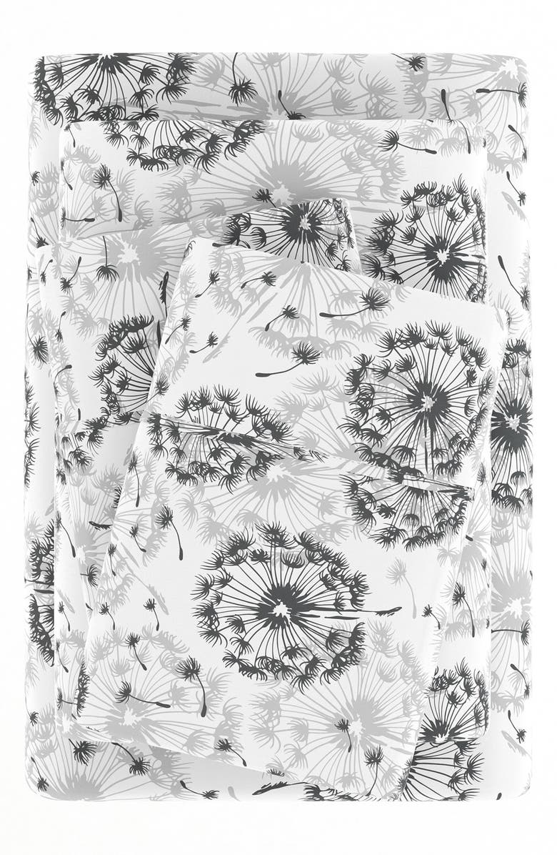 HOMESPUN HOME SPUN Premium Ultra Soft Make a Wish Pattern 4-Piece Bed Sheet Set, Alternate, color, Gray