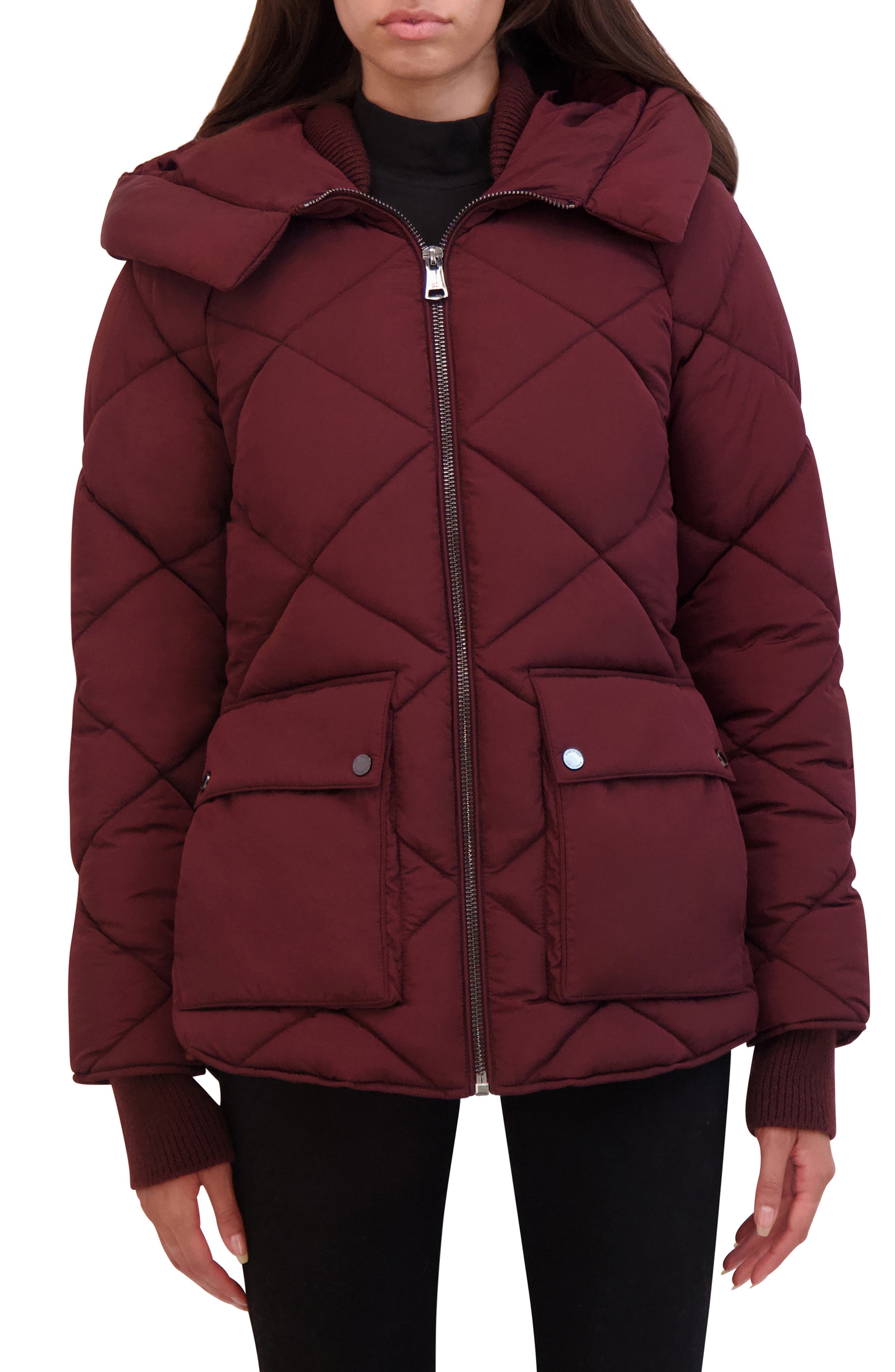 Diamond Quilted Hooded Jacket