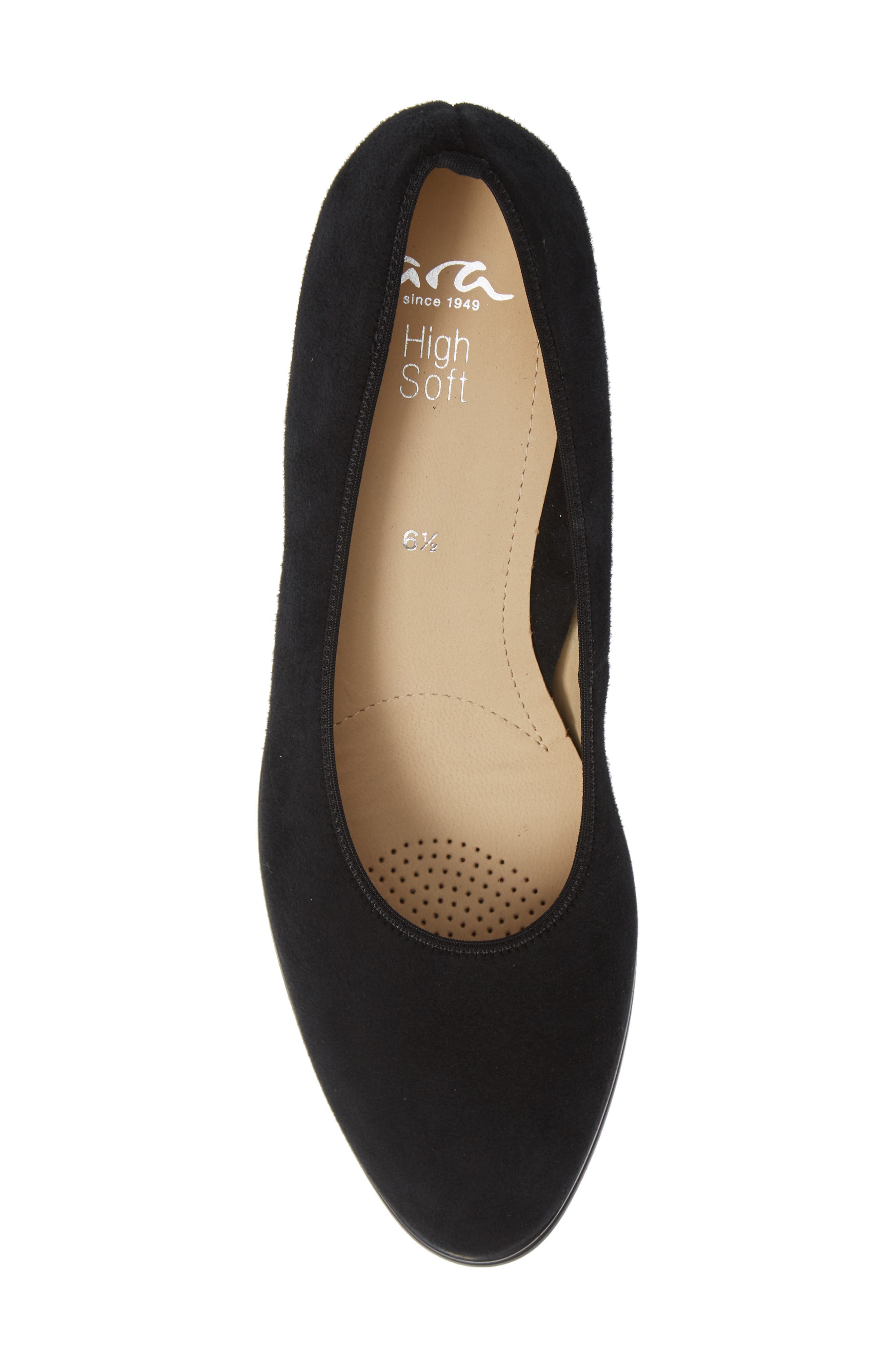 ara Ophelia Pump, Alternate, color, Black/ Black Suede