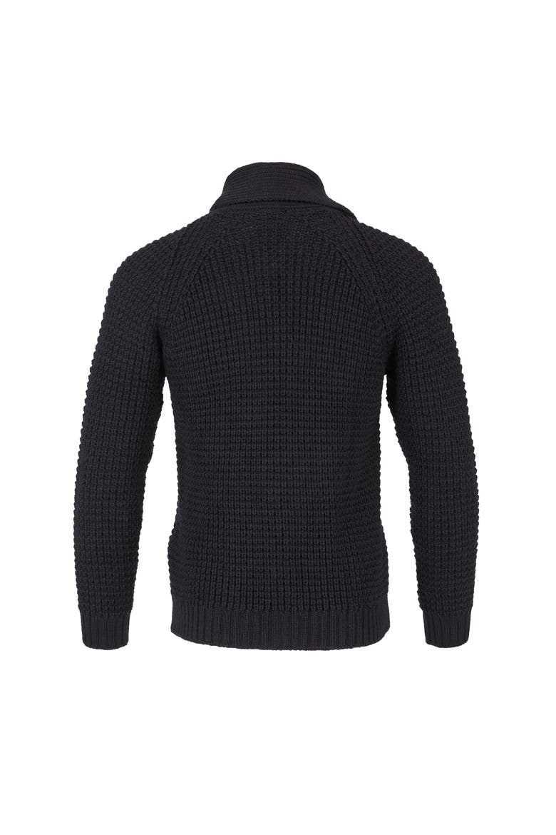 British Waffle Stitch Cardigan, Alternate, color, DARK NAVY