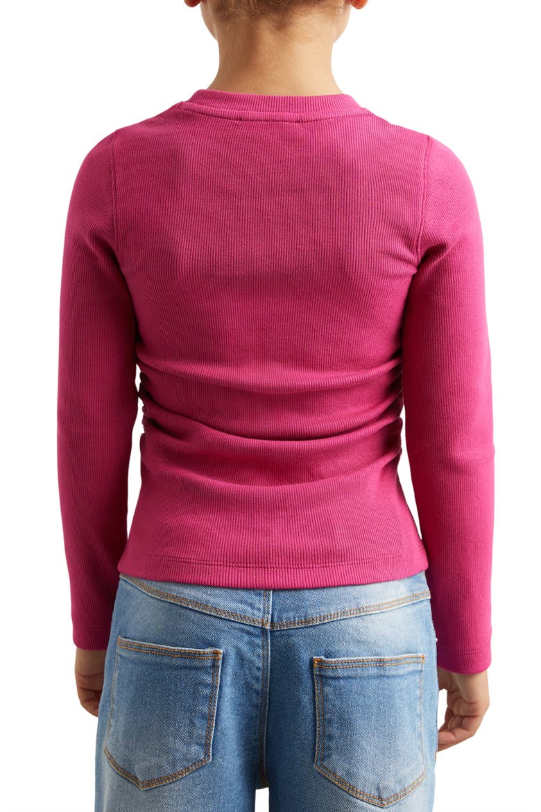 Kids' Trina Ruched Rib Sweater, Alternate, color, BERRY