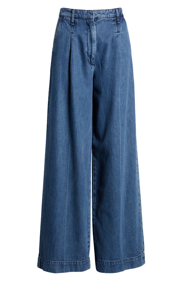 rag & bone Featherweight Abigail Pleated Wide Leg Jeans, Alternate, color, 
