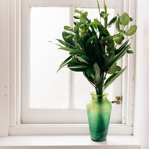 Ten Thousand Villages Deep Currents Vase In Green