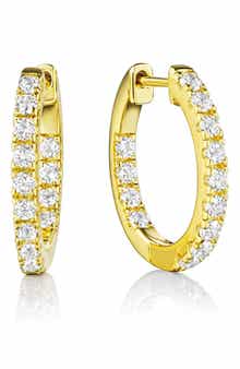 House of Frosted White Topaz Hoop Earrings