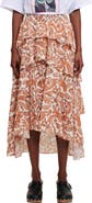 maje Justy Paisley Tiered Ruffle Cotton Skirt