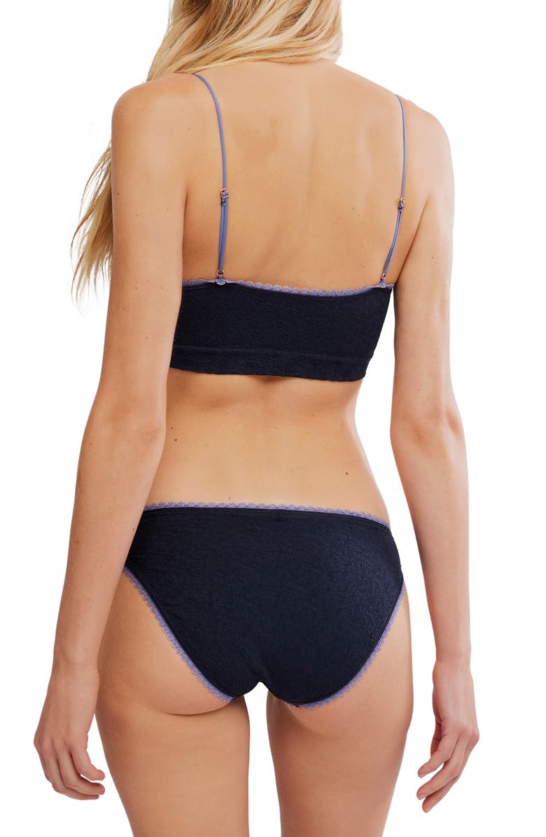 Free People Sweet Point Seamless Bikini, Alternate, color, Black Combo