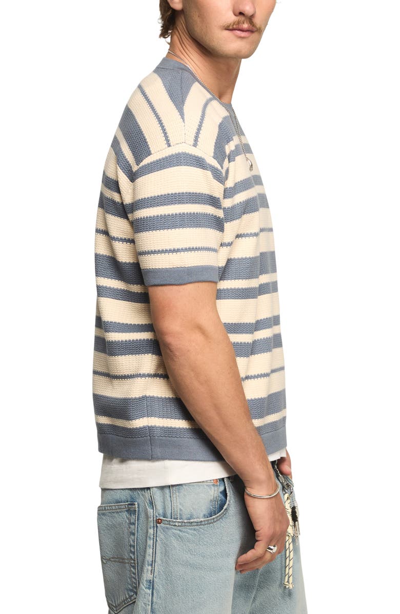 Lucky Brand Texture Stripe Boxy T-Shirt, Alternate, color, Flint Stone