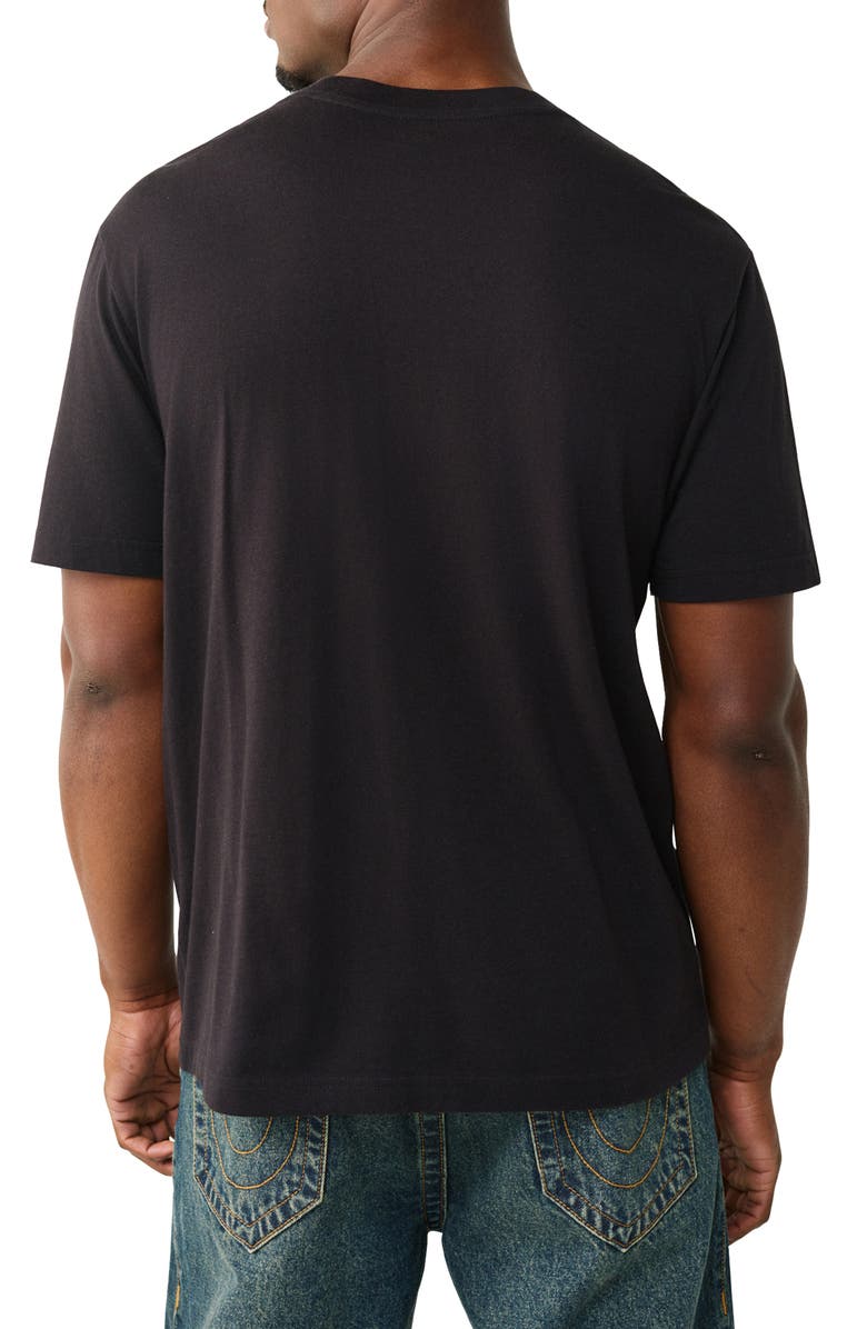True Religion Logo Patch Graphic T-Shirt, Alternate, color, Jet Black