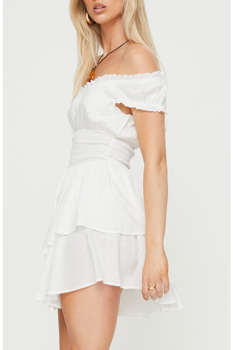 The Love Galore Off The Shoulder Romper, Alternate, color, WHITE