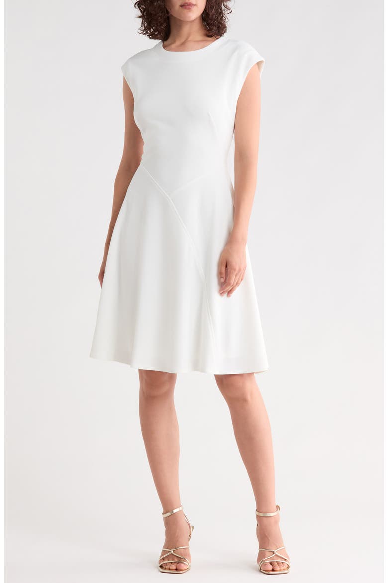 Cap Sleeve A-Line Dress, Main, color, CREAM