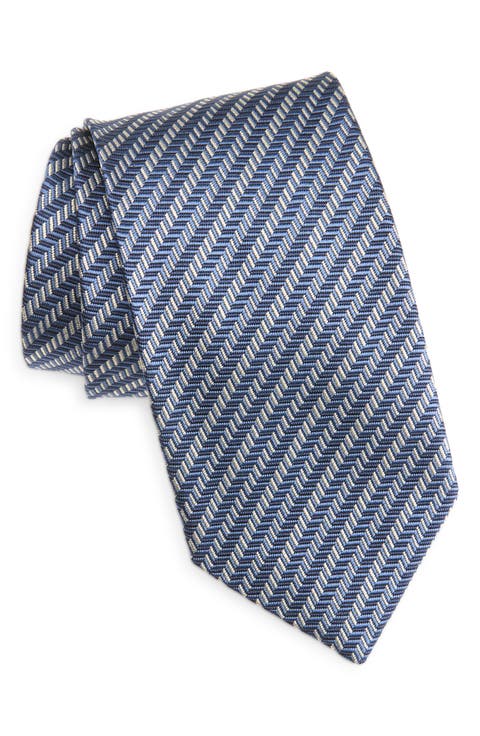 Stripe Jacquard Silk & Cotton Tie