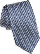 David Donahue Stripe Jacquard Silk & Cotton Tie