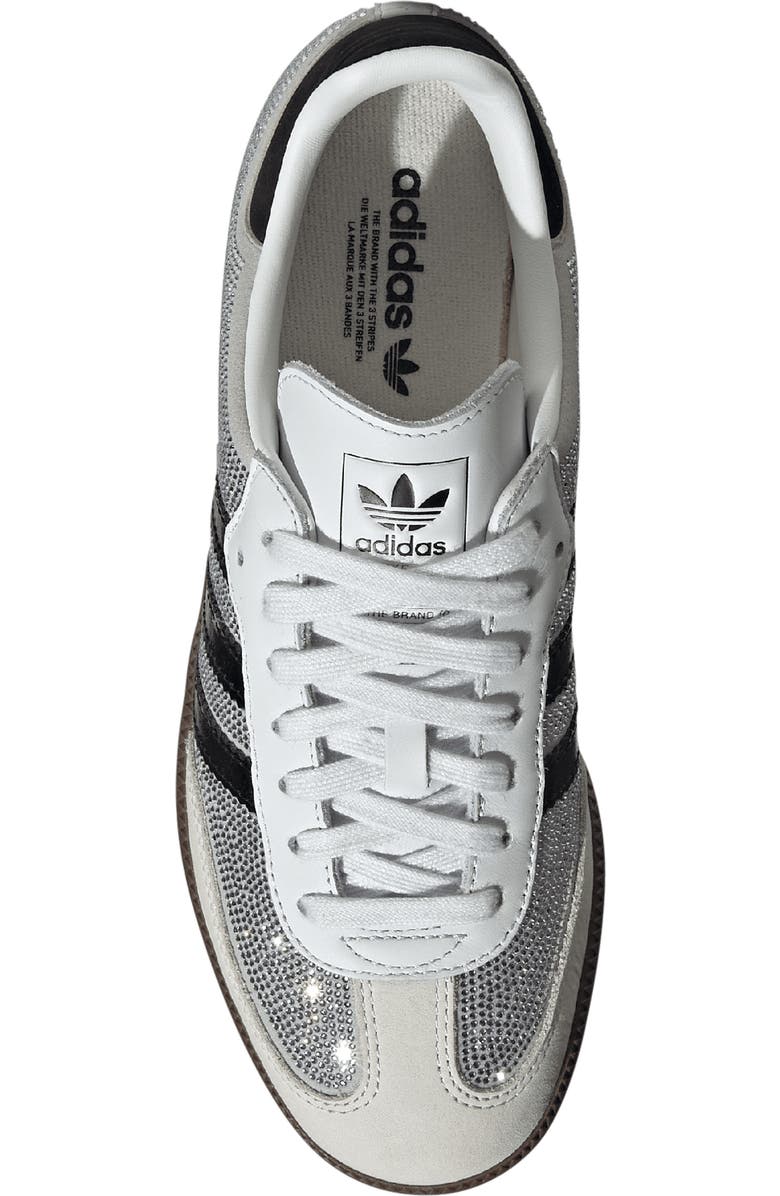 adidas Samba OG Crystal Embellished Sneaker, Alternate, color, Crystal White/ White/ Silver