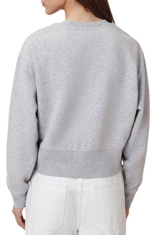 Shop Allsaints Separo Imitation Pearl & Crystal Embellished Sweatshirt In Grey Marl