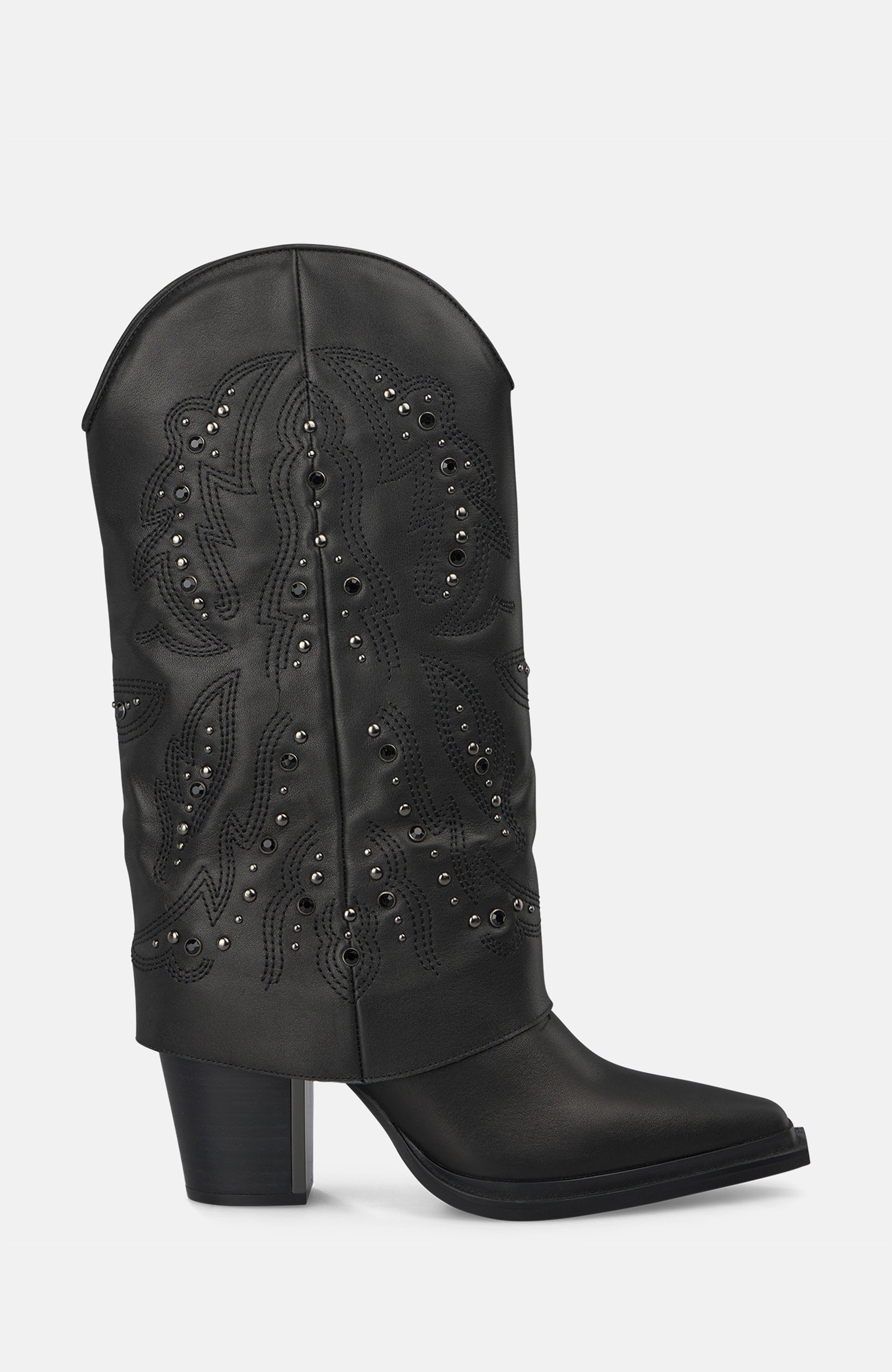 Embroidered Gaiter Boot, Alternate, color, Black