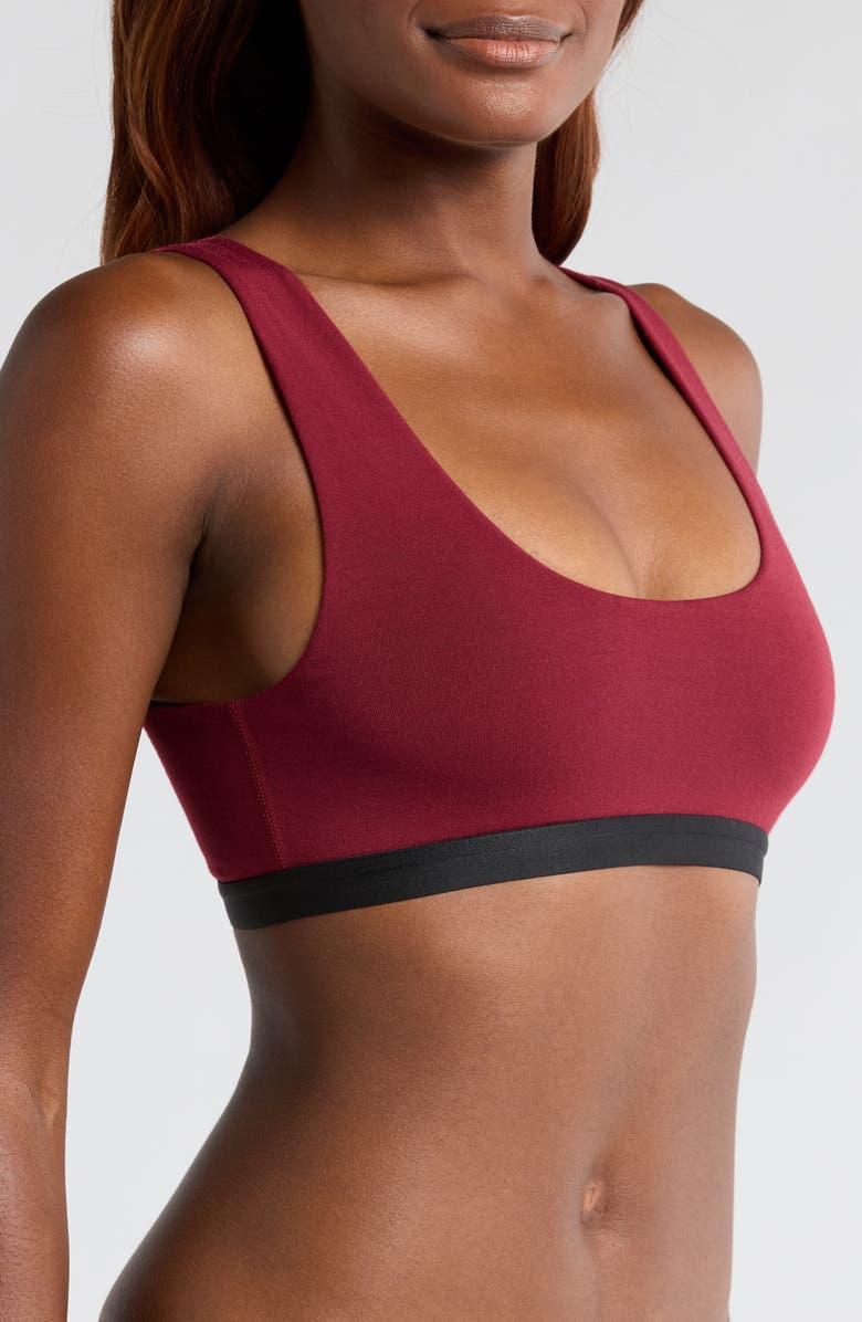 MeUndies Print Bralette, Alternate, color, Cabernet