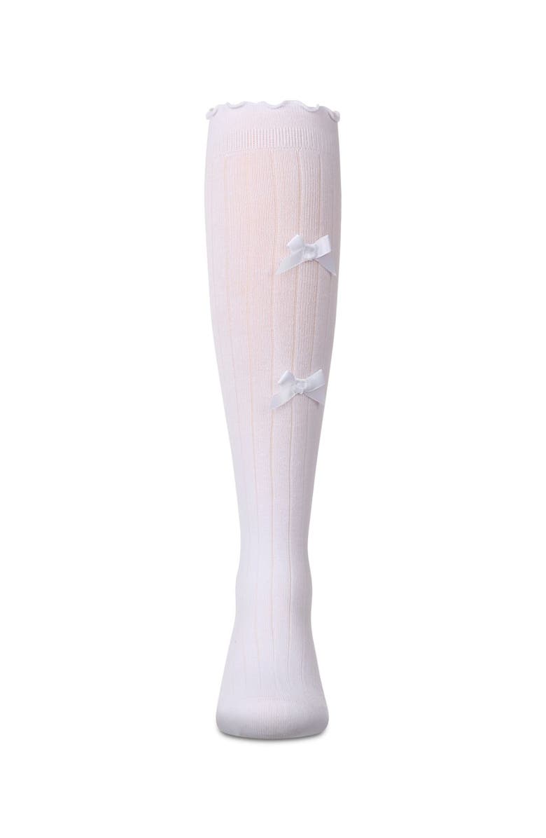 MeMoi All Over Bow Knee High Socks, Alternate, color, White