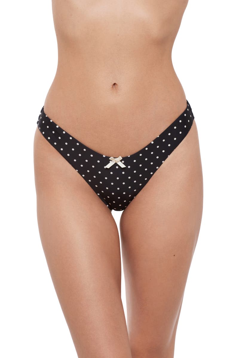 Steve Madden Scoop Front Hipster Bikini Bottoms, Main, color, Raven Black