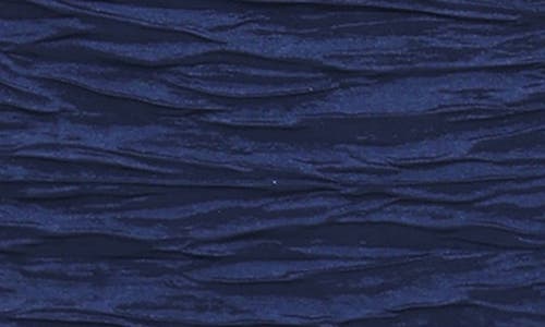 Alex Evenings Bow Detail One-shoulder Ruched Satin Gown In Blue