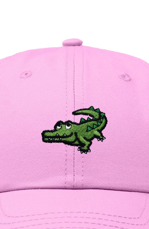 Dalix Alligator Embroidered Wildlife Cap In Light Pink