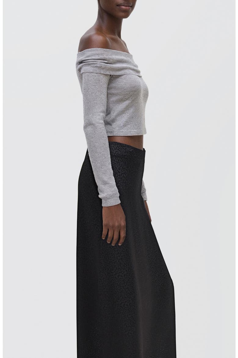 Leopard Print Maxi Skirt, Alternate, color, BLACK DENIM