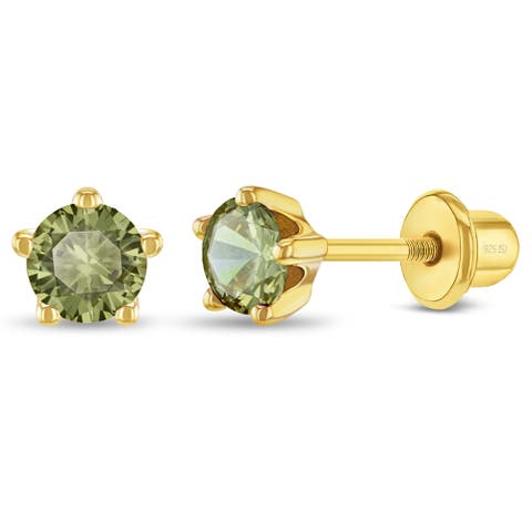 Prong CZ Solitaire Earrings