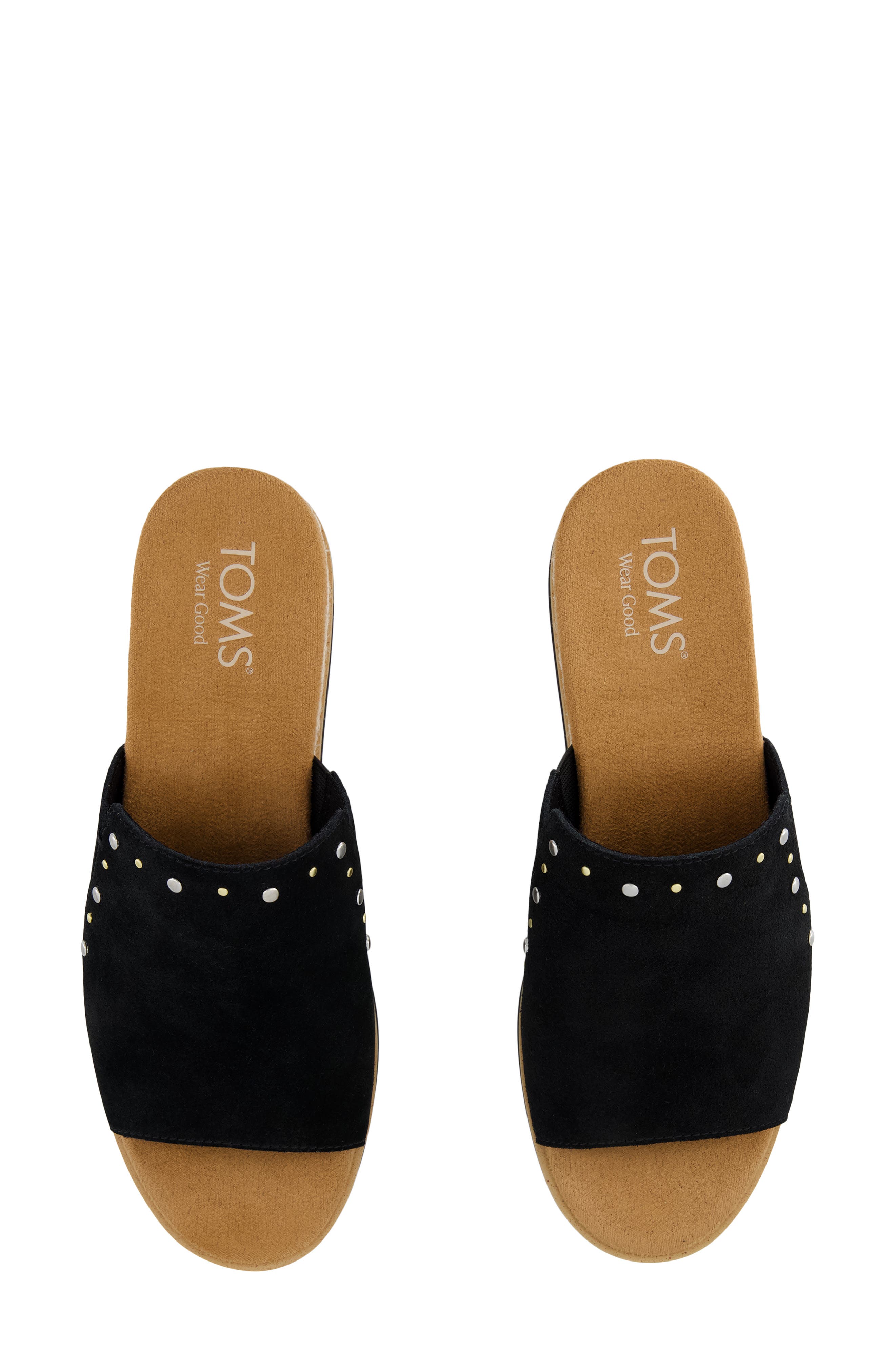Diana Mule Sandal, Alternate, color, BLACK/ SILVER GOLD
