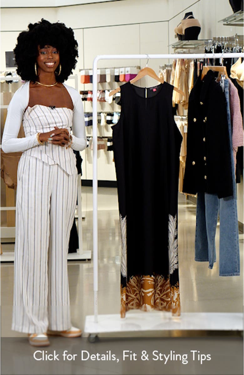 Border Print Sleeveless A-Line Maxi Dress, sales video thumbnail