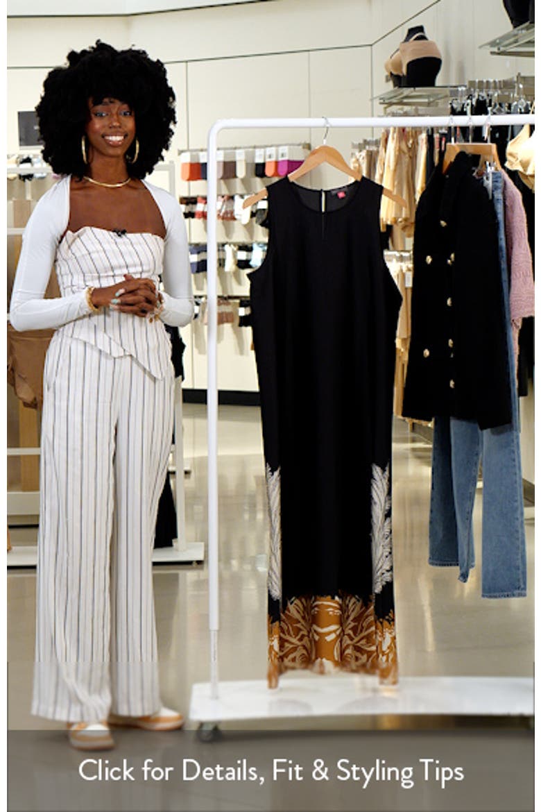 Border Print Sleeveless A-Line Maxi Dress video