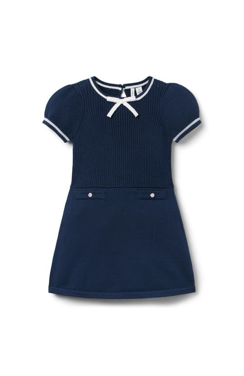 Janie And Jack Bow Sweater Dress In Blue