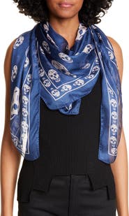 McQueen Alexander McQueen Skull Foulard Silk Scarf