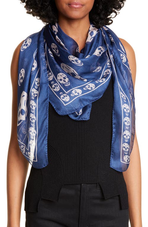 Alexander Mcqueen Skull Foulard Silk Scarf In Multi