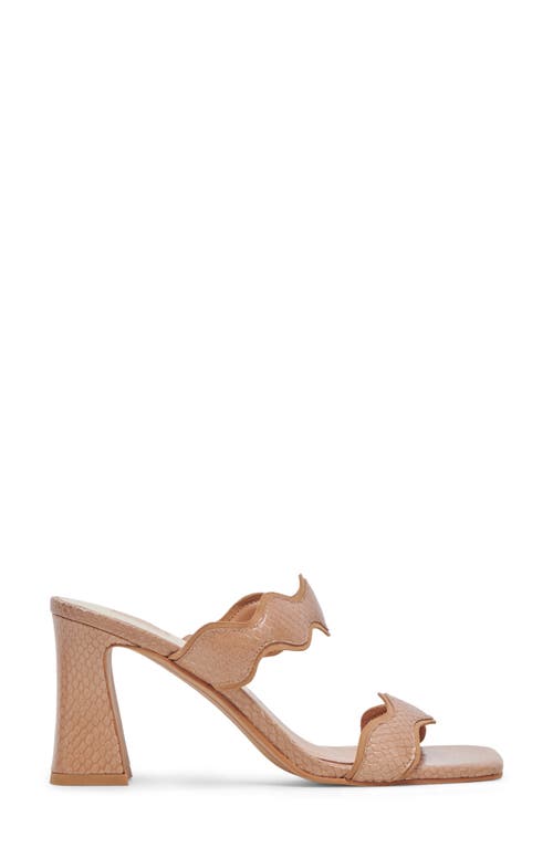Dolce Vita Ilva Slide Sandal In Toffee Embossed Leather