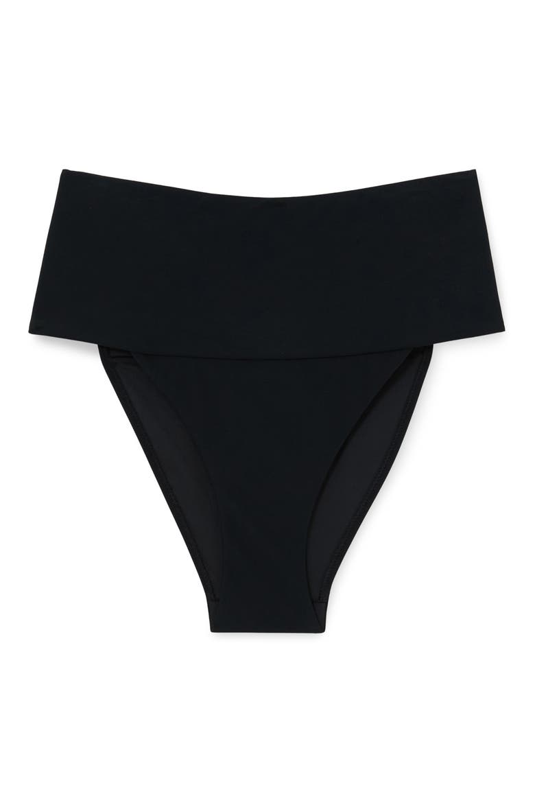 Alba High Waist Bikini Bottoms, Alternate, color, BLACK