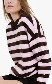MANGO Mixed Stripe Crewneck Sweater