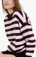 MANGO Mixed Stripe Crewneck Sweater