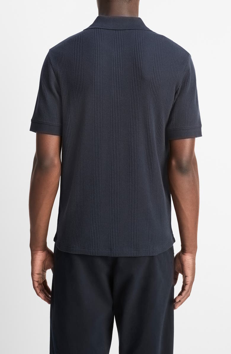 Vince Textured Stretch Cotton Polo, Alternate, color, Coastal Blue