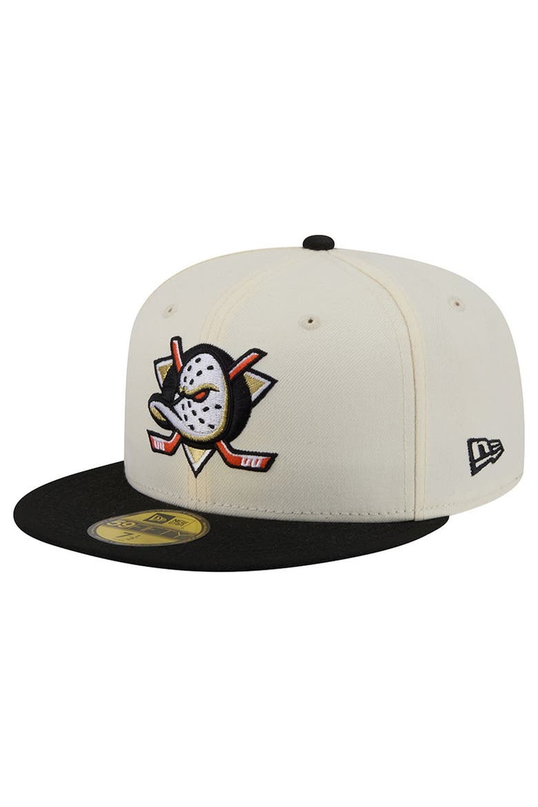 Men's New Era  Cream Anaheim Ducks 250th Anniversary of the United States Two-Tone 59FIFTY Fitted Hat, Alternate, color, Cream