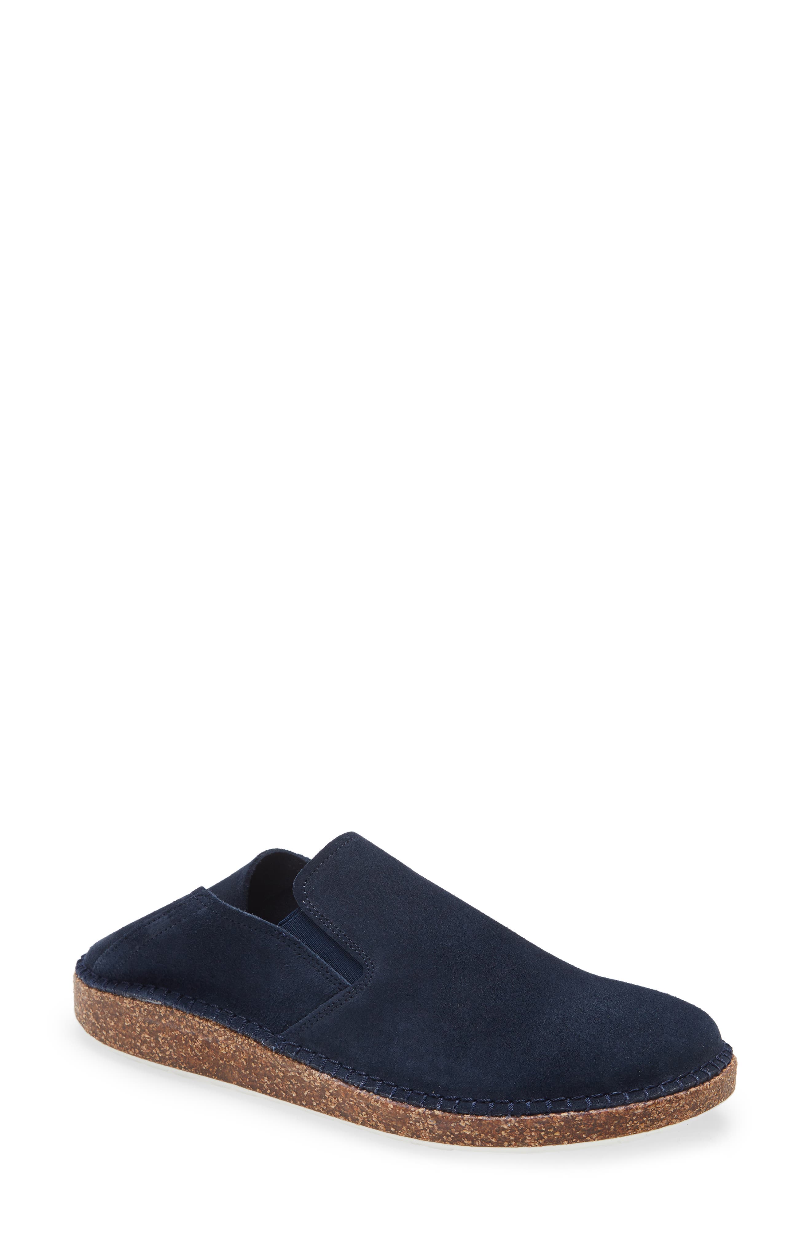 Birkenstock Callan Convertible Heel Loafer, Alternate, color, Navy Suede