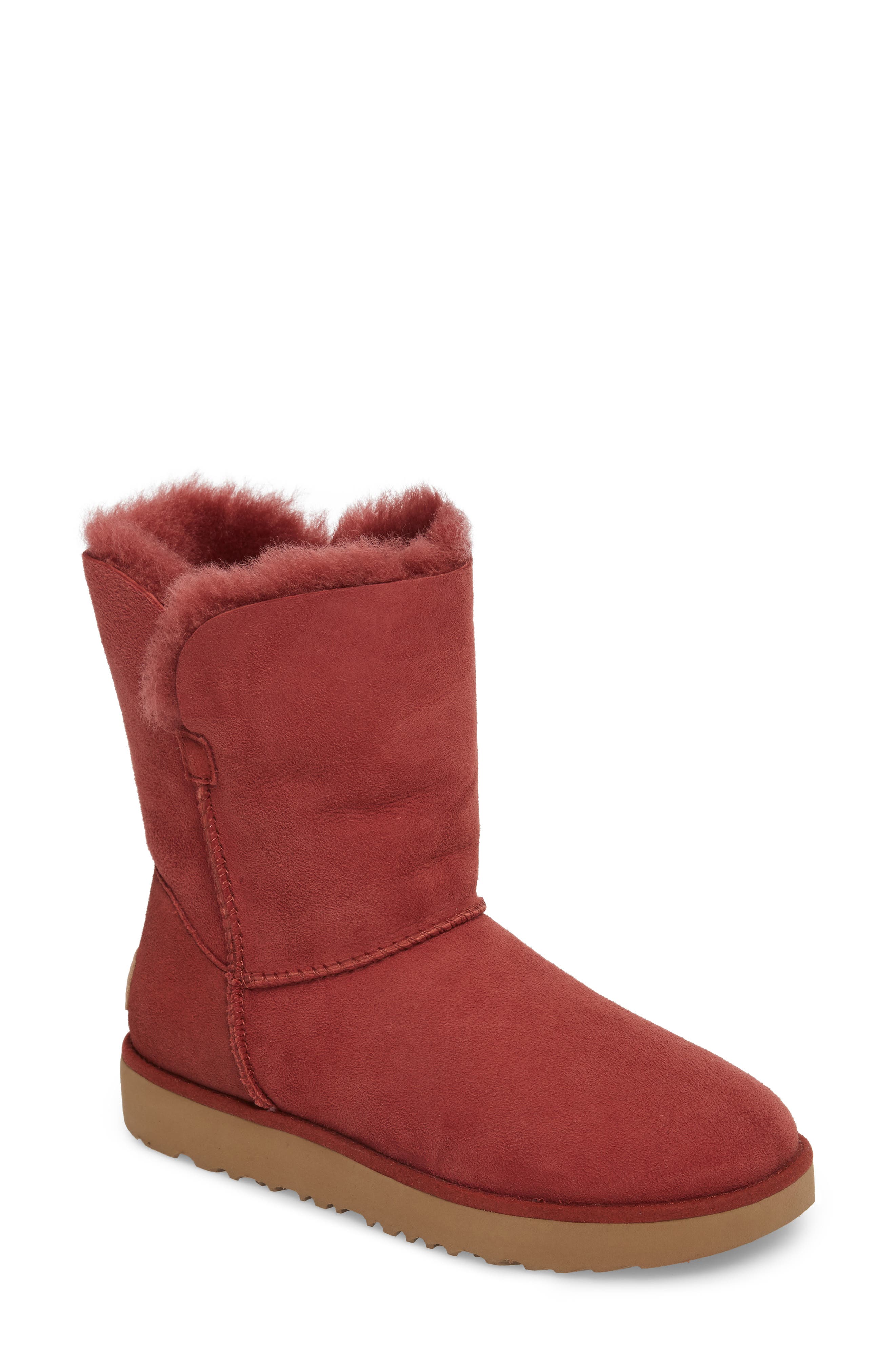 Classic Cuff Short Boot, Main, color, RED CLAY SUEDE