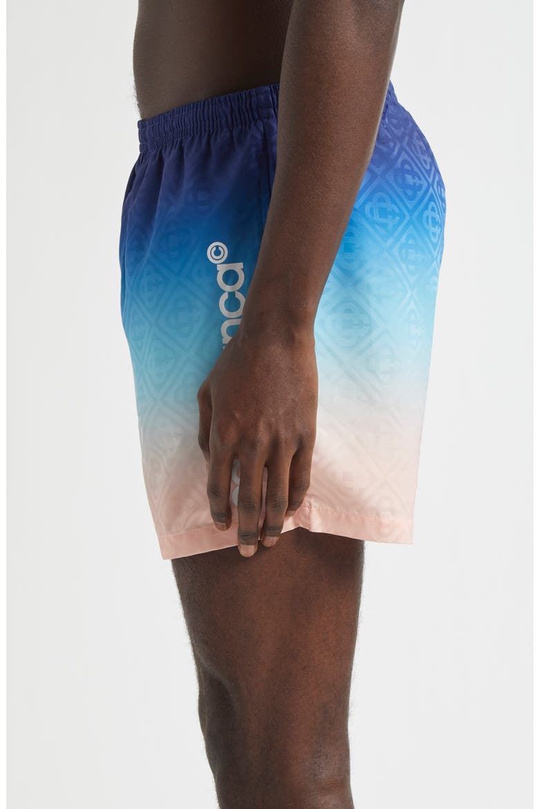 Gradient Monogram Swim Trunks, Alternate, color, BLUE GRADIENT