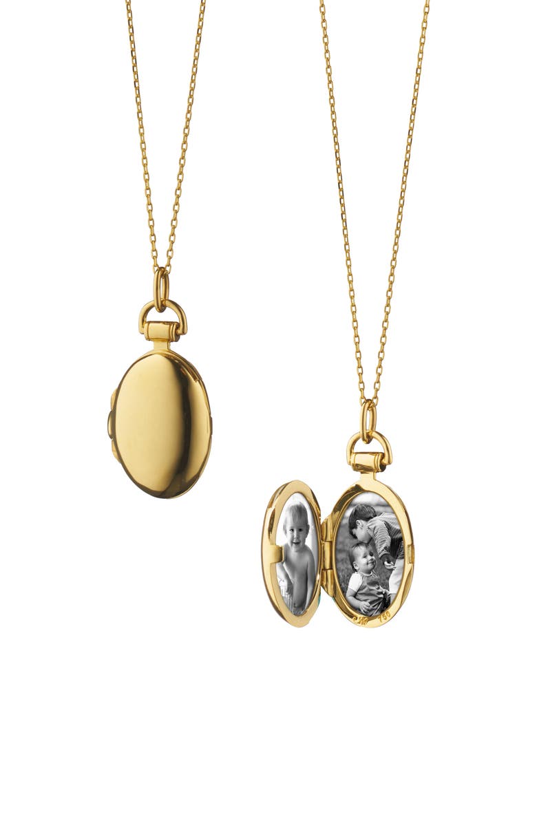 Monica Rich Kosann Anna Petite Locket Necklace, Alternate, color, 18K Yellow Gold