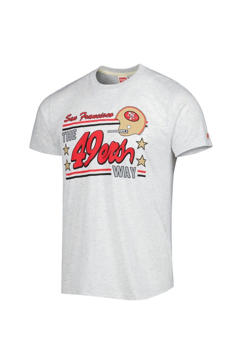 Men's Homage Ash San Francisco 49ers Hyper Local Tri-Blend T-Shirt, Alternate, color, Ash