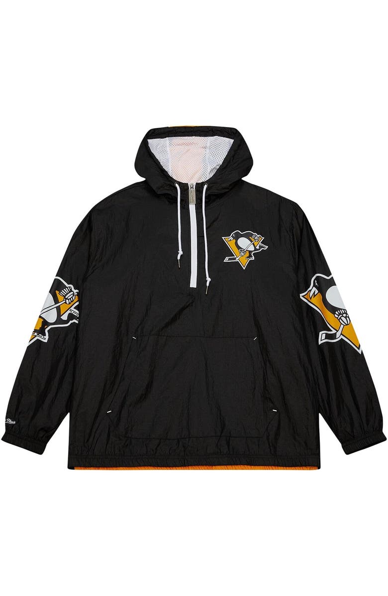 Mitchell & Ness Men's Mitchell & Ness Black Pittsburgh Penguins Team OG 2.0 Anorak Half-Zip Windbreaker Jacket, Alternate, color, 